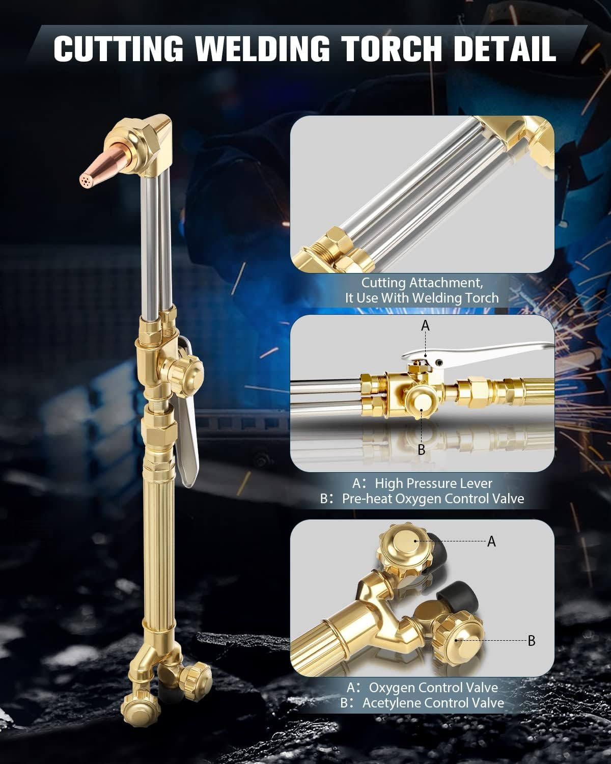 Cutting Welding Torch Kit, Oxygen Acetylene Torch Kit, Oxy Acetylene Torch Welde