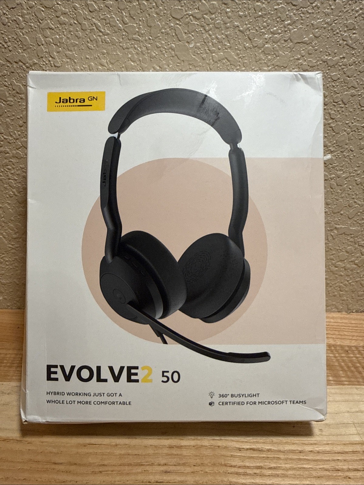 Jabra Evolve2 50 Double Ear-Cup Headband Headset Black Boom Mic 360° Busylight