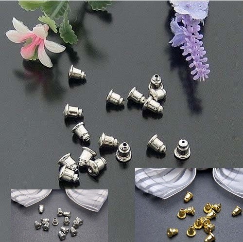 Bullet Cone Earring Backs  Gold & Silver Plated Stopper Ear Post Nuts