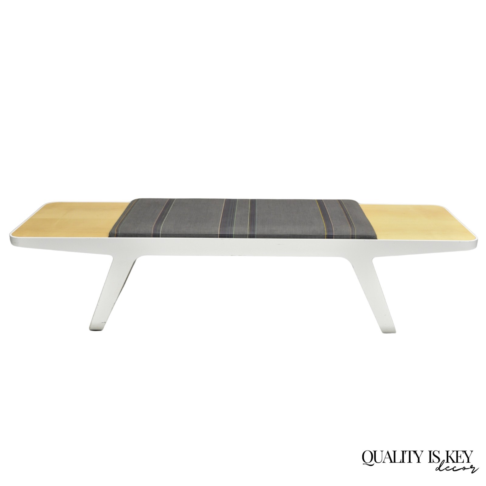 Contemporary Modern 72" White Steel Metal Entryway Bench w End Tables by WB Wood