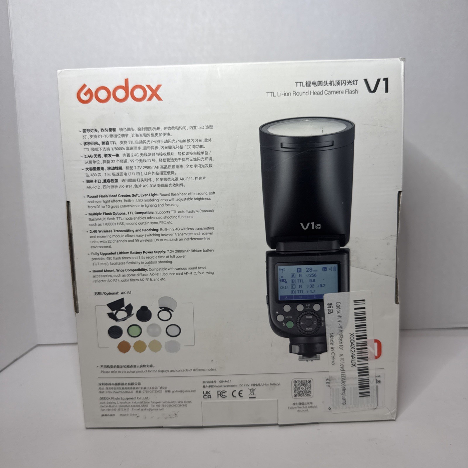 Godox V1 N Professional Camera Flash Speedlite Speedlight Round Head