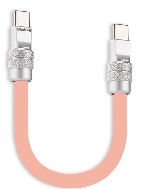 chubbycable 240W USB C to USB C Short Cable 20in Silicone Fast Charge Pink