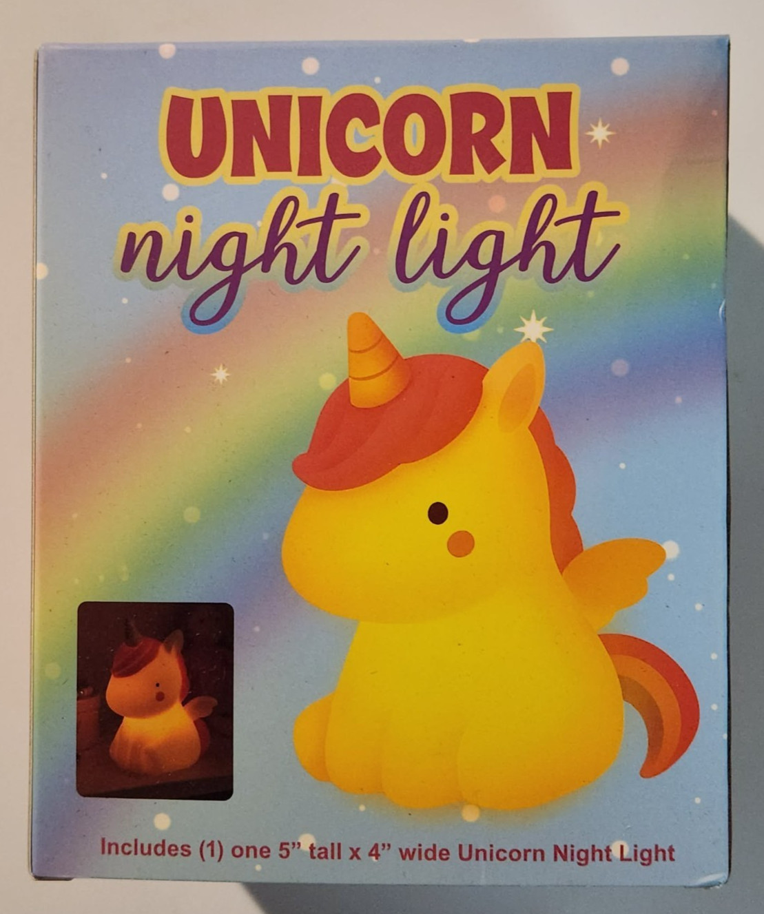 Unicorn Night Light 5" Tall x 4" Wide Warm LED Lightweight