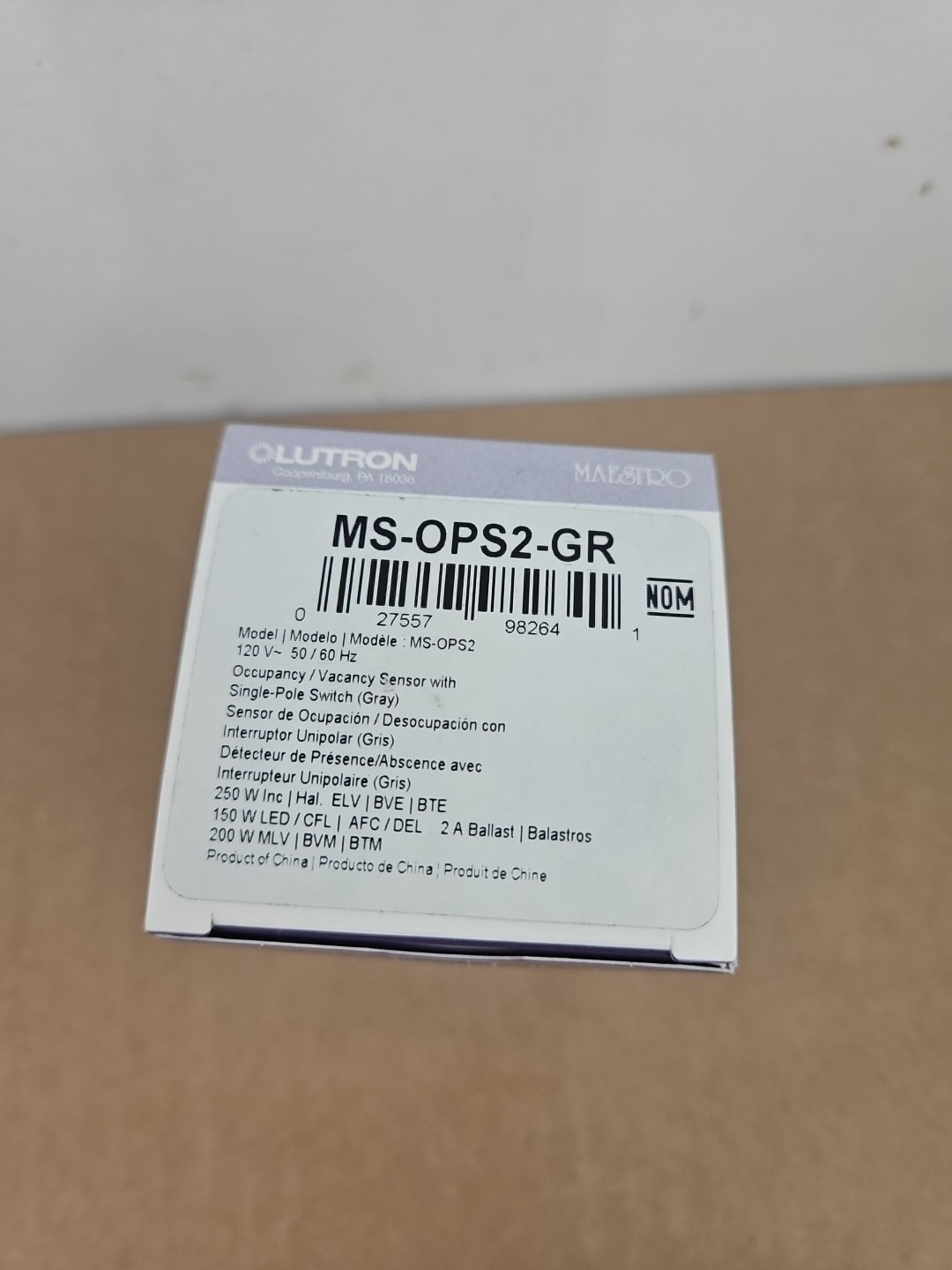 Lutron Maestro MS-OPS2-GR Motion Sensor Light Switch Indoor