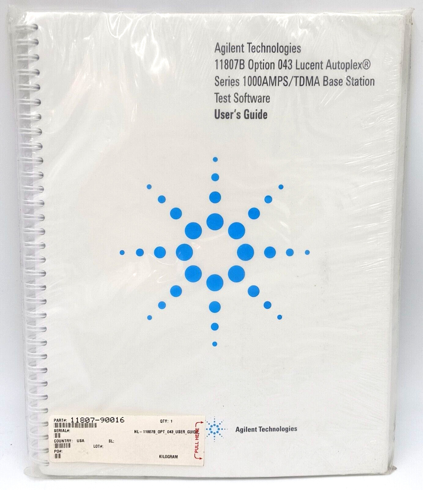 Agilent Technologies 11807B Option 043 Lucent Autoplex User's Guide
