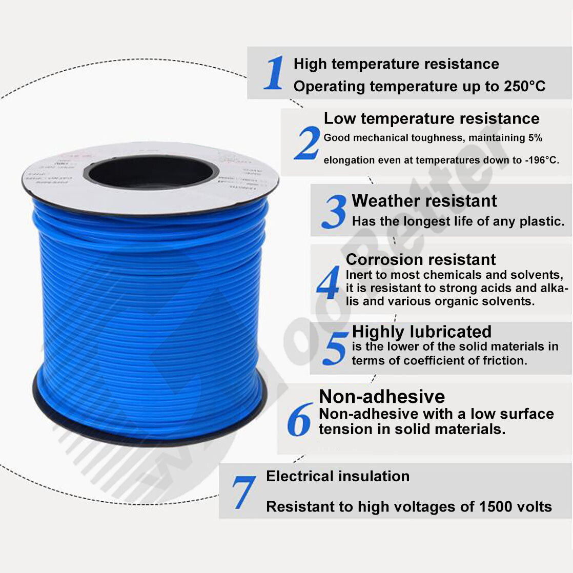 PTFE Tube ID=Φ0.3mm~Φ3.38mm Blue PTFE Bowden Tubing Capillaries 3D Printer Kit