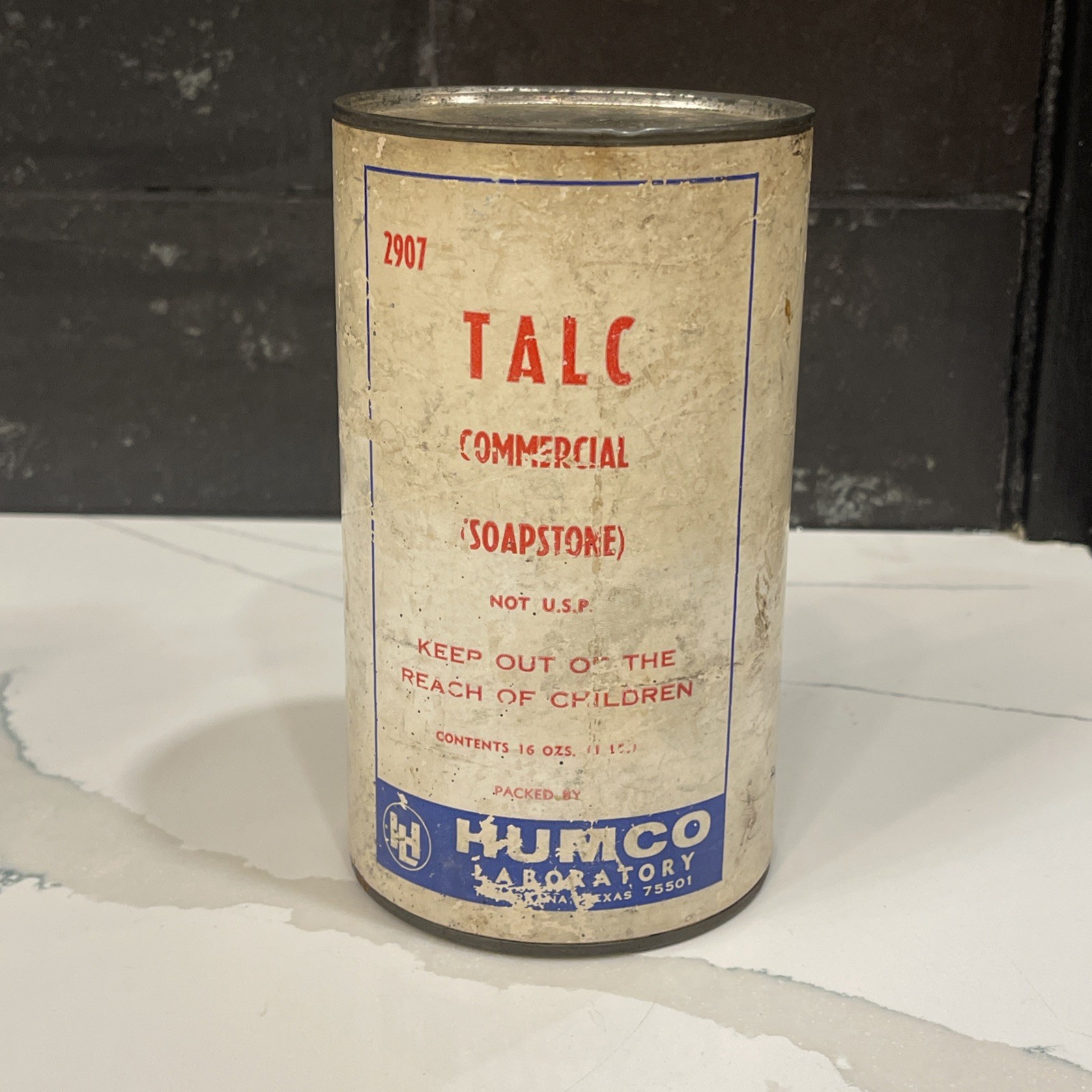 Rare VTG TALC Commercial Soapstone 16oz Tin *SEALED* Humco Laboratories