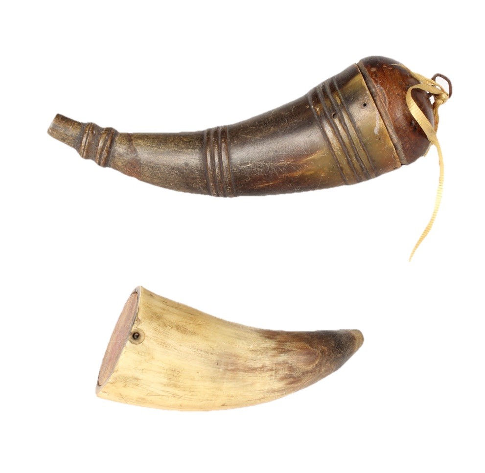 Antique American Powder Horn Late 18th / early 19th century War Of 1812 Flask
