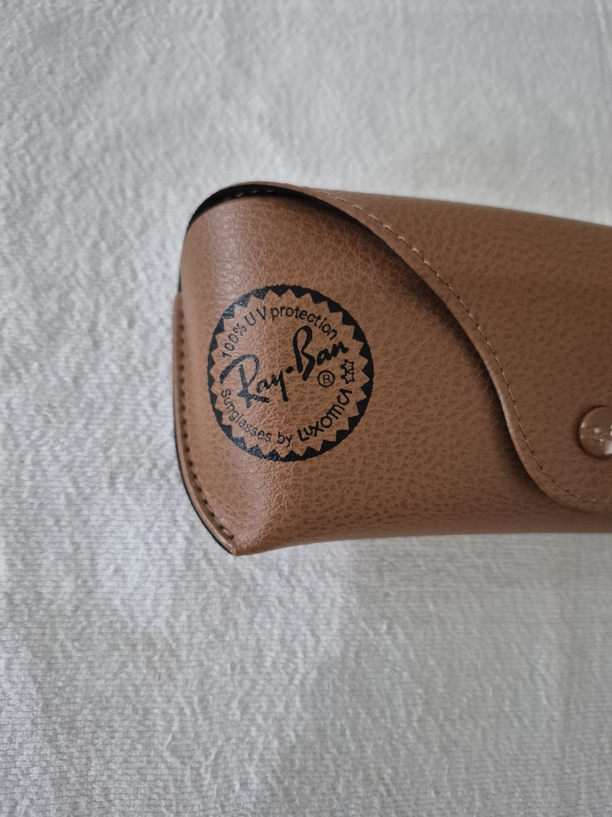 RayBan Faux Leather Sunglass Case Brown