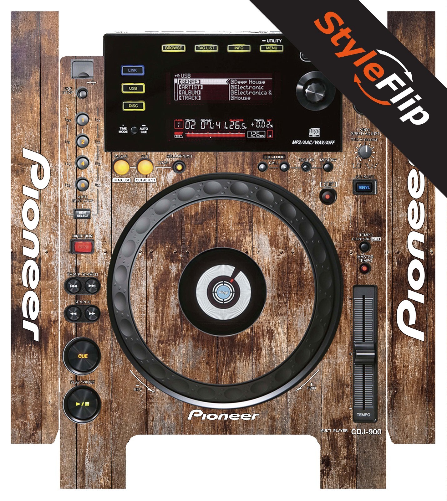 Pioneer CDJ-900 Skin | Wood #1 | Protective Decal | StyleFlip Skins
