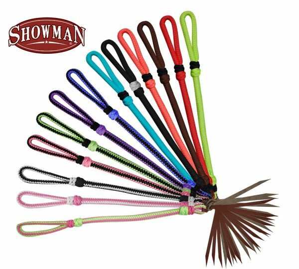 Shiloh Braided Nylon Quirt With Wrist Loop and Leather Popper
