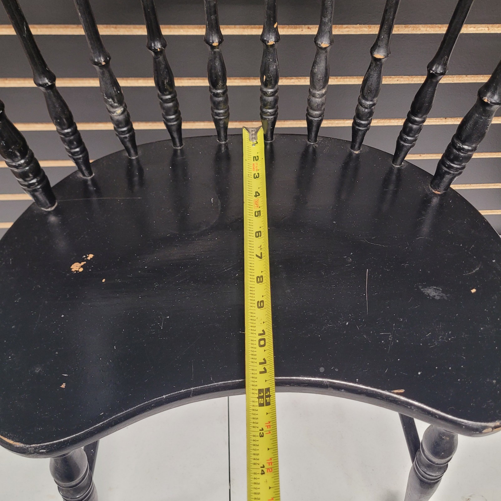 Vintage Lowback Windsor Chair Painted Black American Made Solid