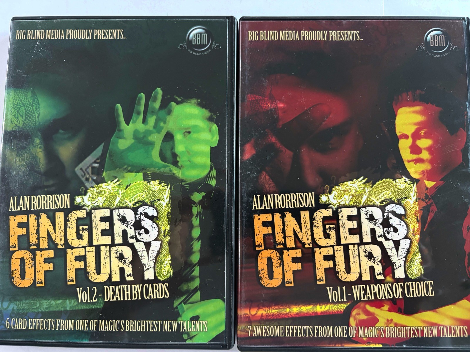 Set Of 2 x ALAN RORRISON - Fingers Of Fury - Magic DVDs As Pictured S52