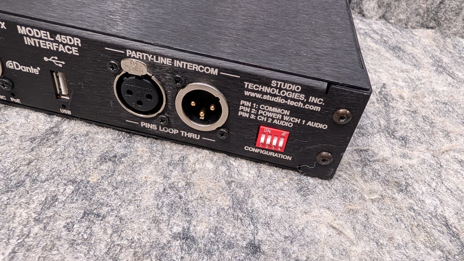 Studio Technologies Model 45DR Dante Intercom Interface with Rack Mount Kit