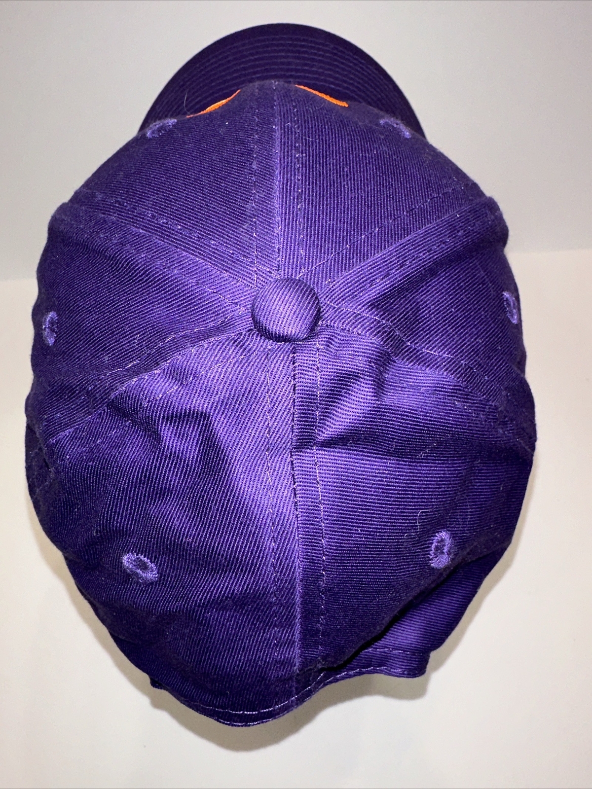 Purple Hat Cap with Orange Capitol M on the front Hook Loop