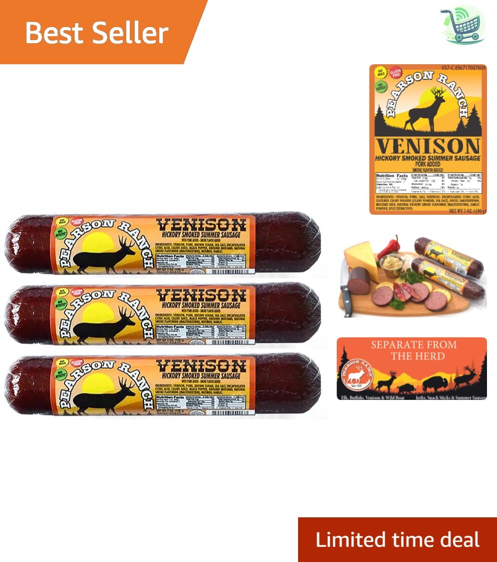 New Zealand Inspired Venison Summer Sausage Pack of 3 - 7oz Smoked Treats