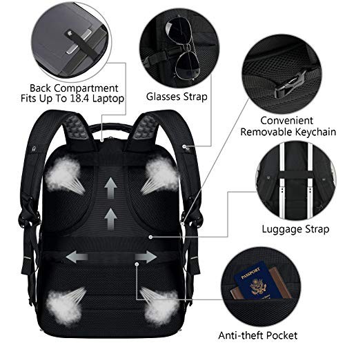 18.4 Laptop Backpack for unisex, 60L Extra Large Gaming Laptops Back Grey