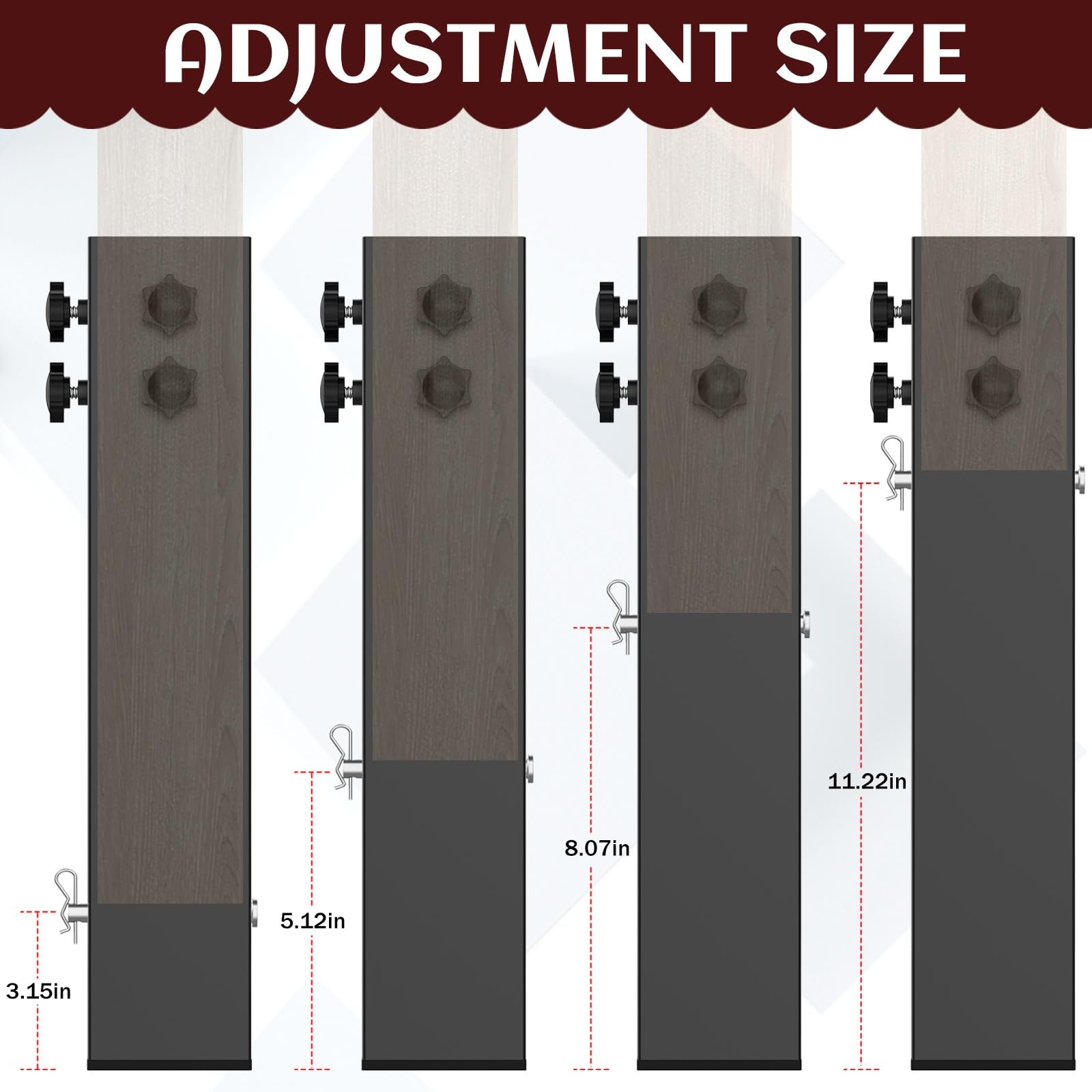 4 Pack Carbon Steel Dorm Bed Riser 3.15" Diameter Metal Bed Riser for Square ...