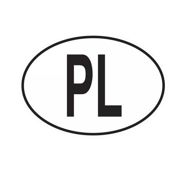 PL Poland Country Code Oval Sticker