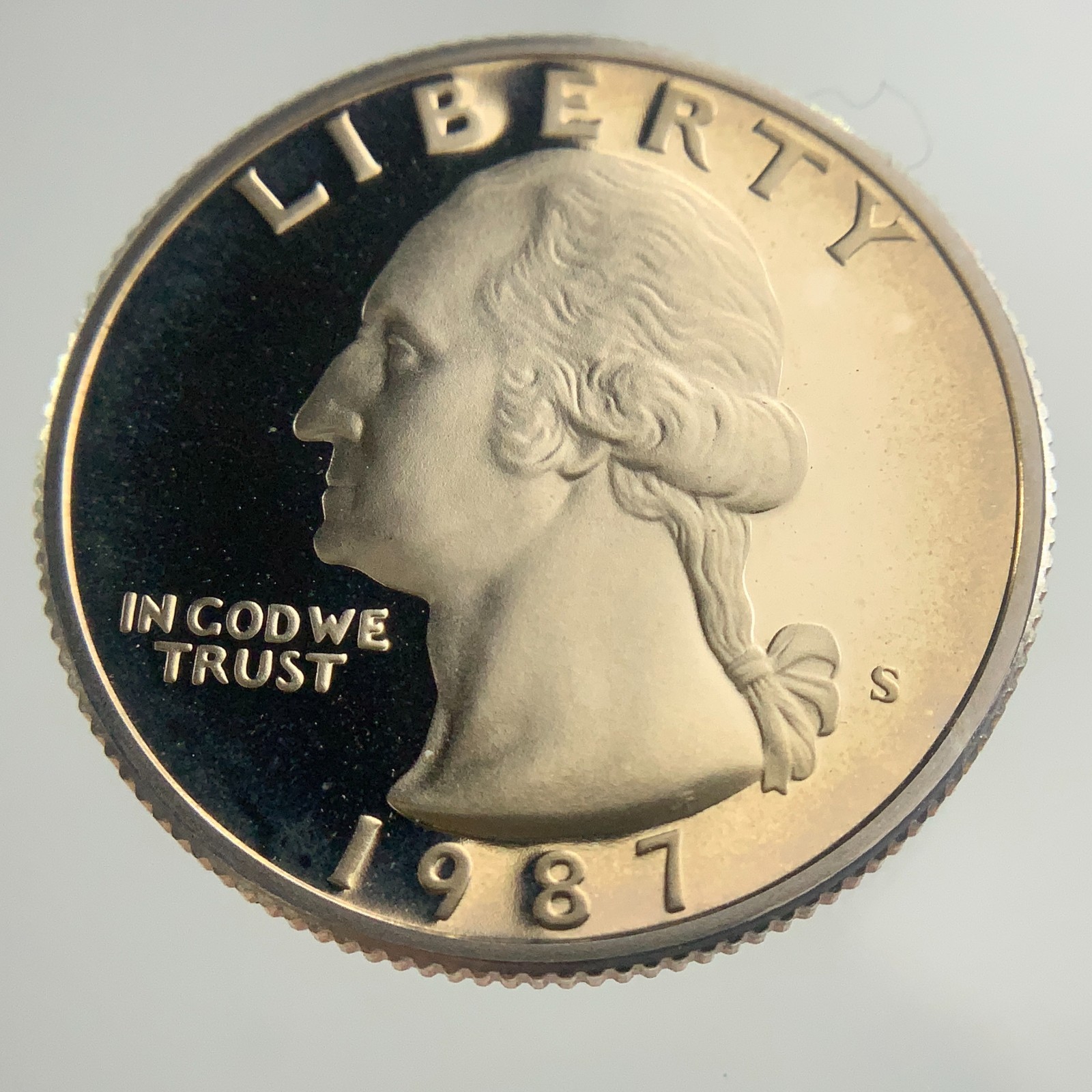 1987 S Proof United States Washington Quarter 25 Cents Uncirculated Coin JJ176