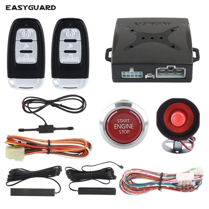 EASYGUARD Smart Key PKE Passive Keyless Entry Car Alarm System with Push Button