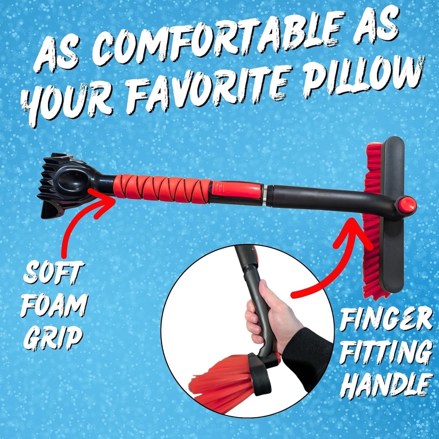 Durable Ice Scraper with Snow Brush - Telescopic Handle for Winter Readiness