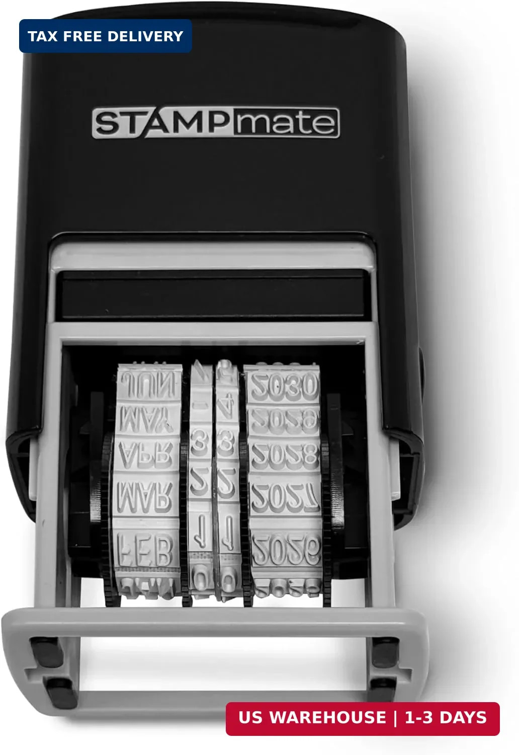 Self-Inking Date Stamp - Adjustable Month, Day, Year - for Office Organization,