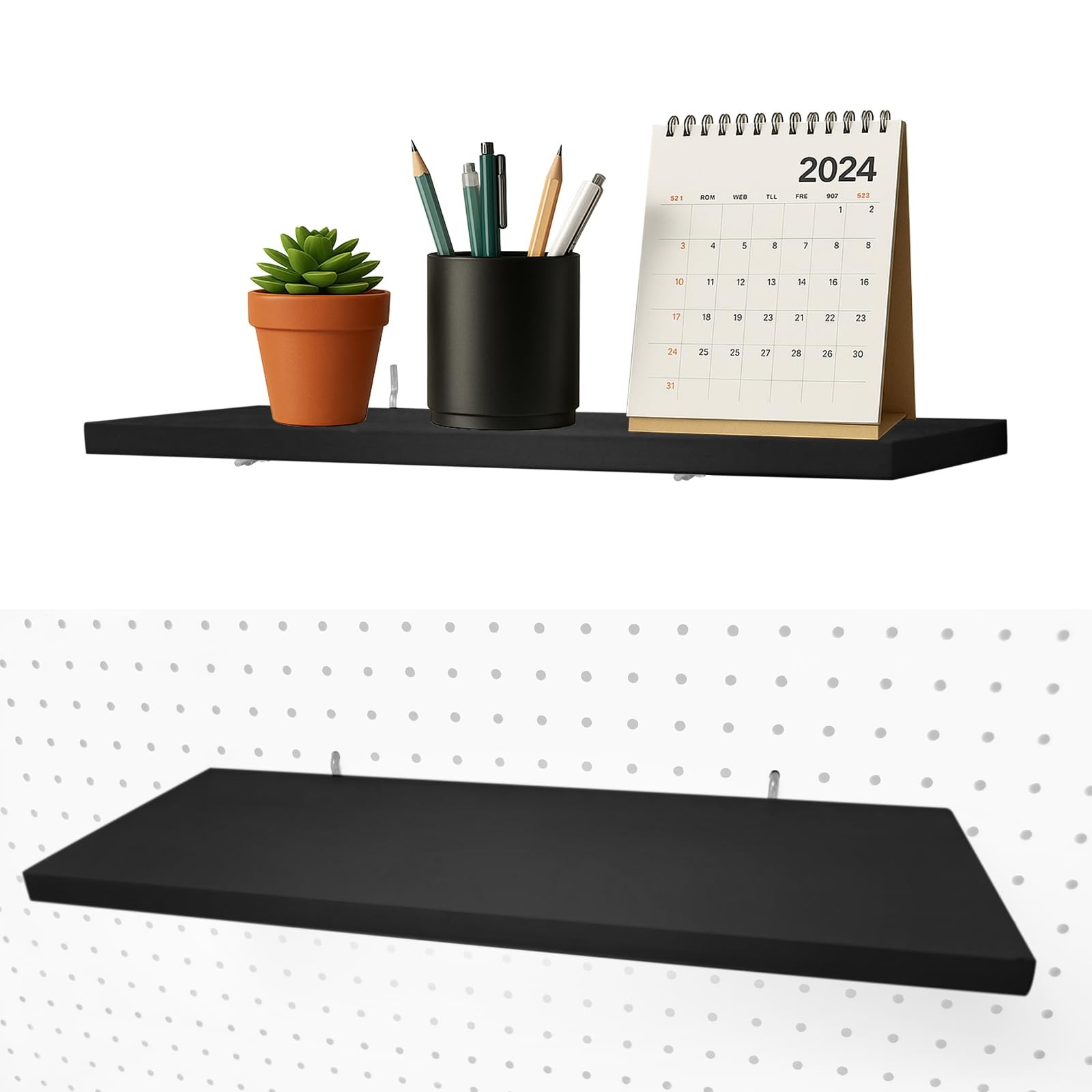 Pegboard Shelves 16" x 6" Large Peg Board Racks 2Pack Wall Organizer Shelf 1/...