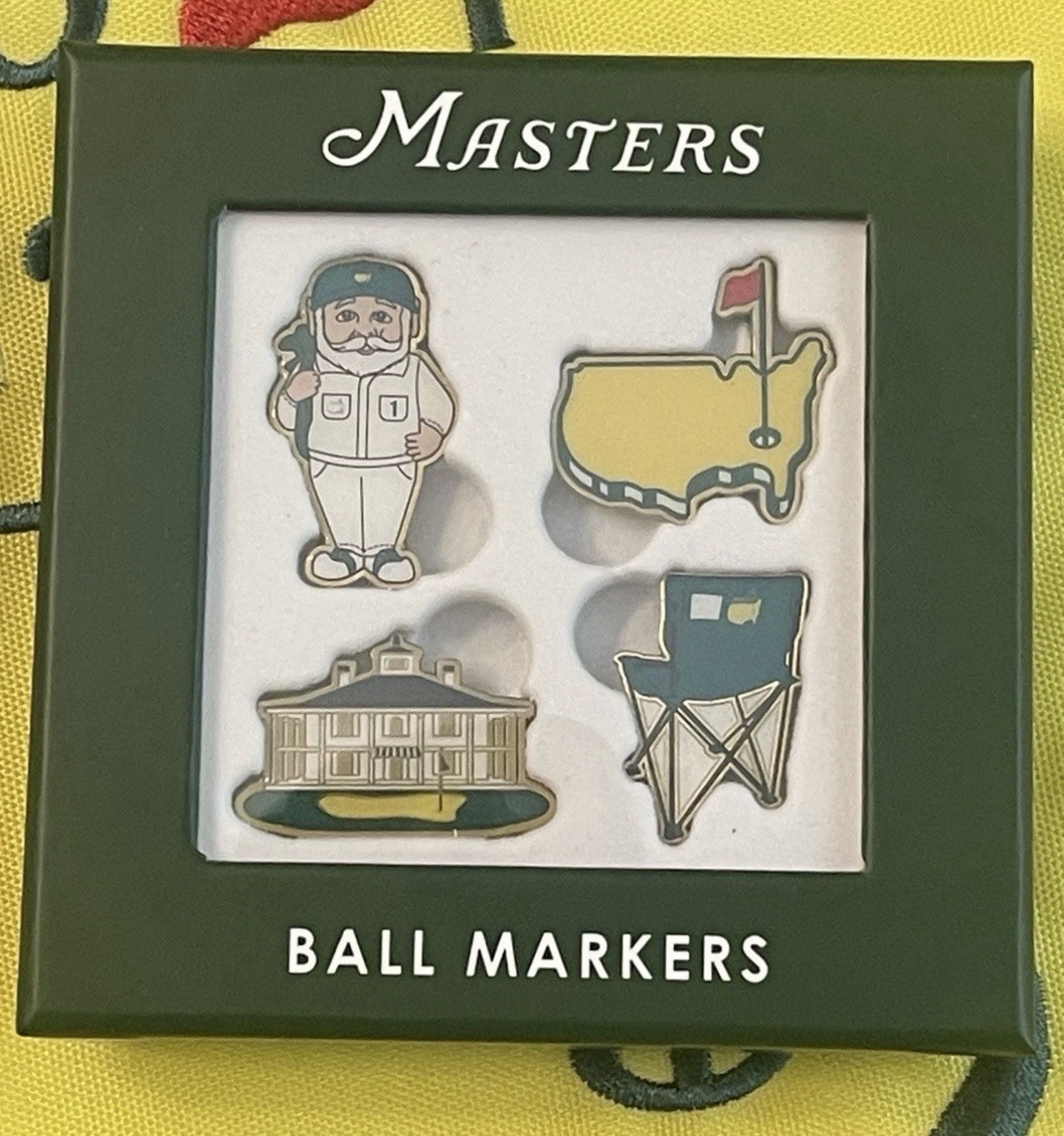 2026 Masters Set Of 4 GNOME CHAIR CLUBHOUSE Golf Ball Markers Set - 4 Pack!