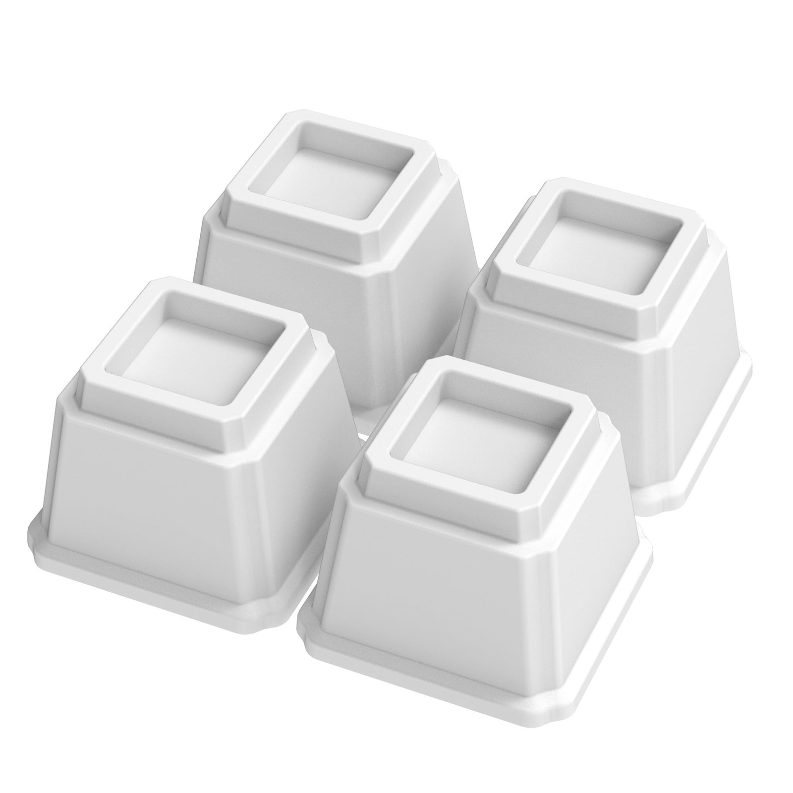 4 Pack Heavy Duty Square Bed Risers 4 Inch Bed Furniture Elevators for Sofa Bed