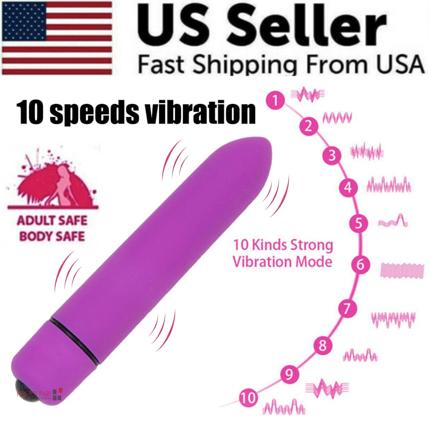 Waterproof Vibrator Bullet Dildo Anal G-Spot Massager Stick Sex Toys For Women