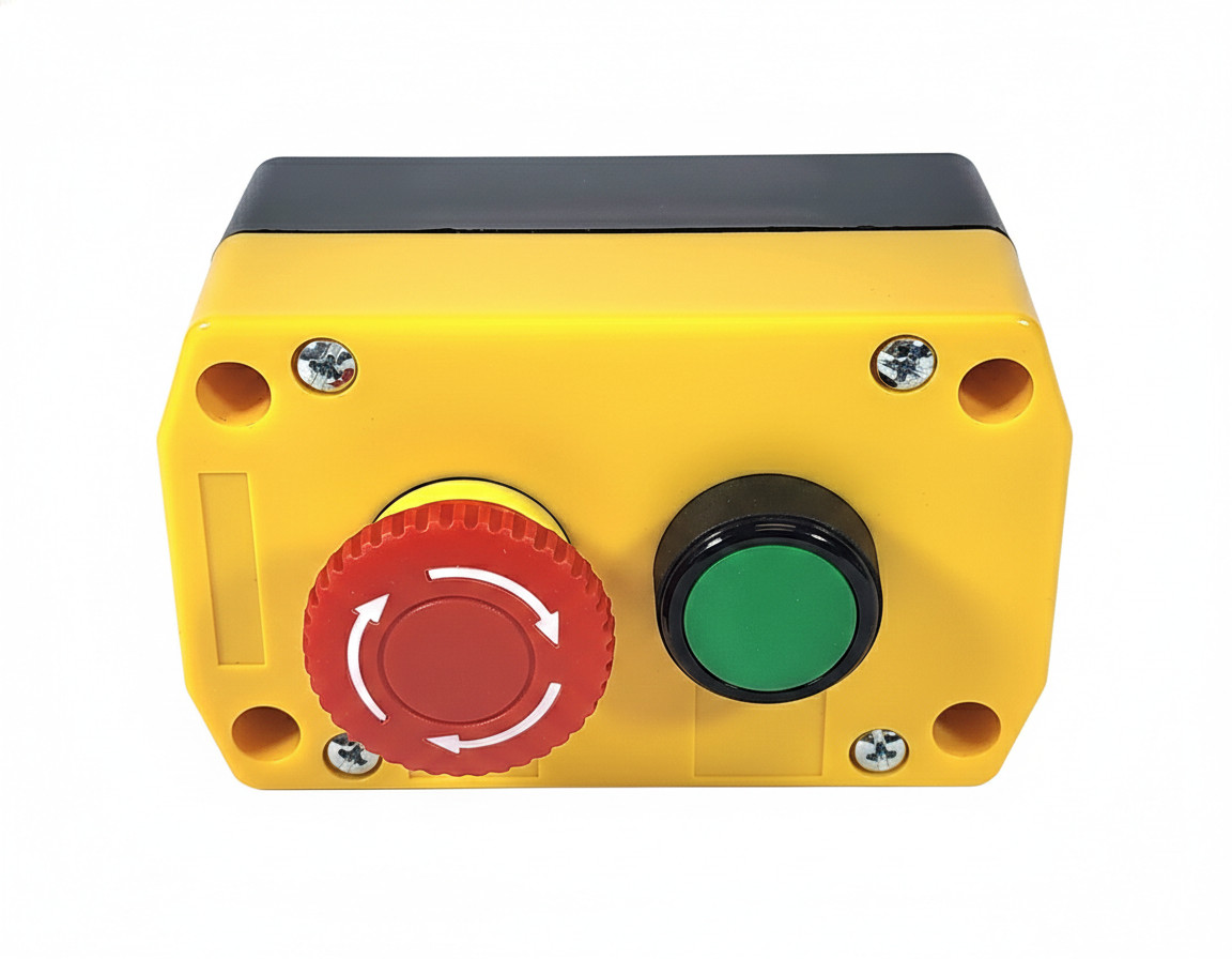 Alpinetech 2 Buttons Control Station - Control Box, E-Stop, Momentary Switches