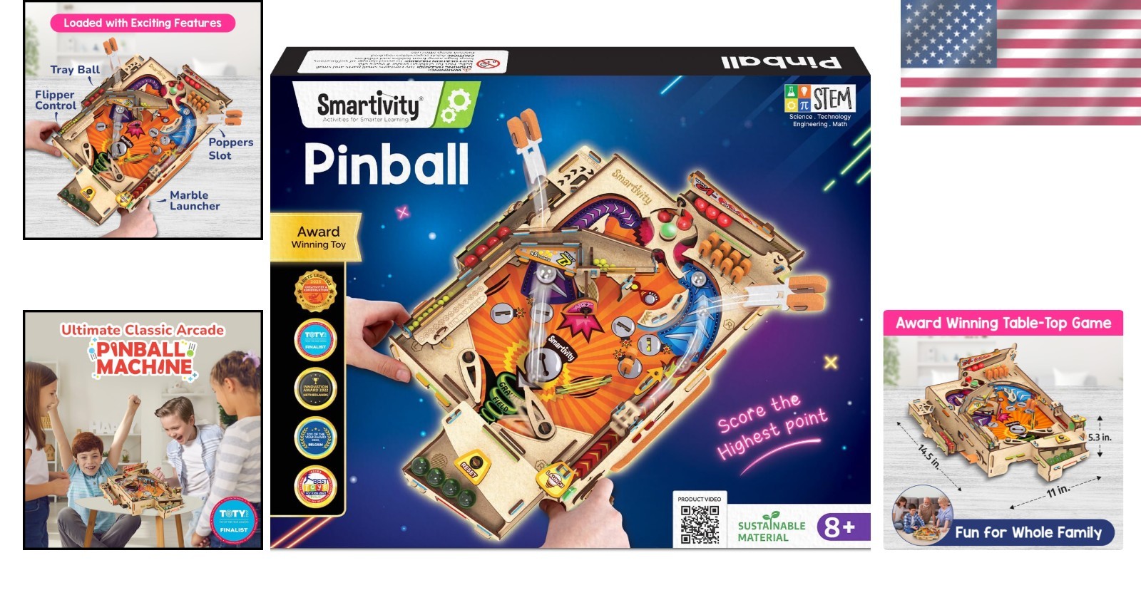 Smartivity DIY Pinball Machine - A Multicolored STEM Game for Innovative Minds
