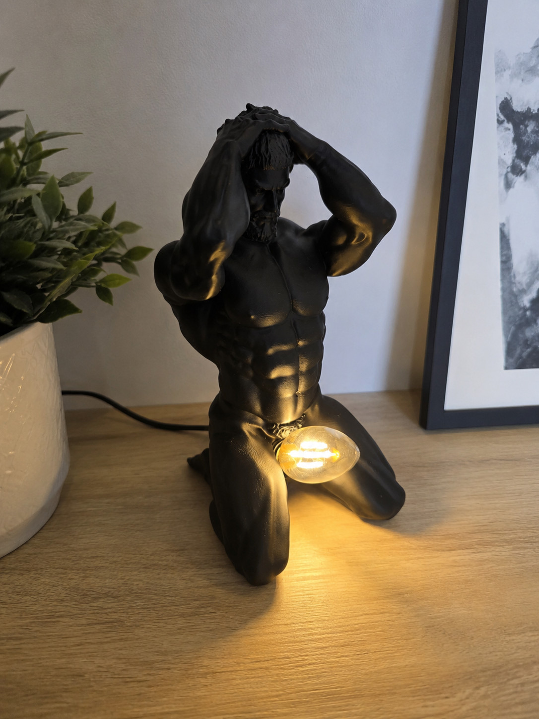 Naked Man Lamp | 3D Printed Table Lamp | E14 LED Lamp | Modern Male Figure Light