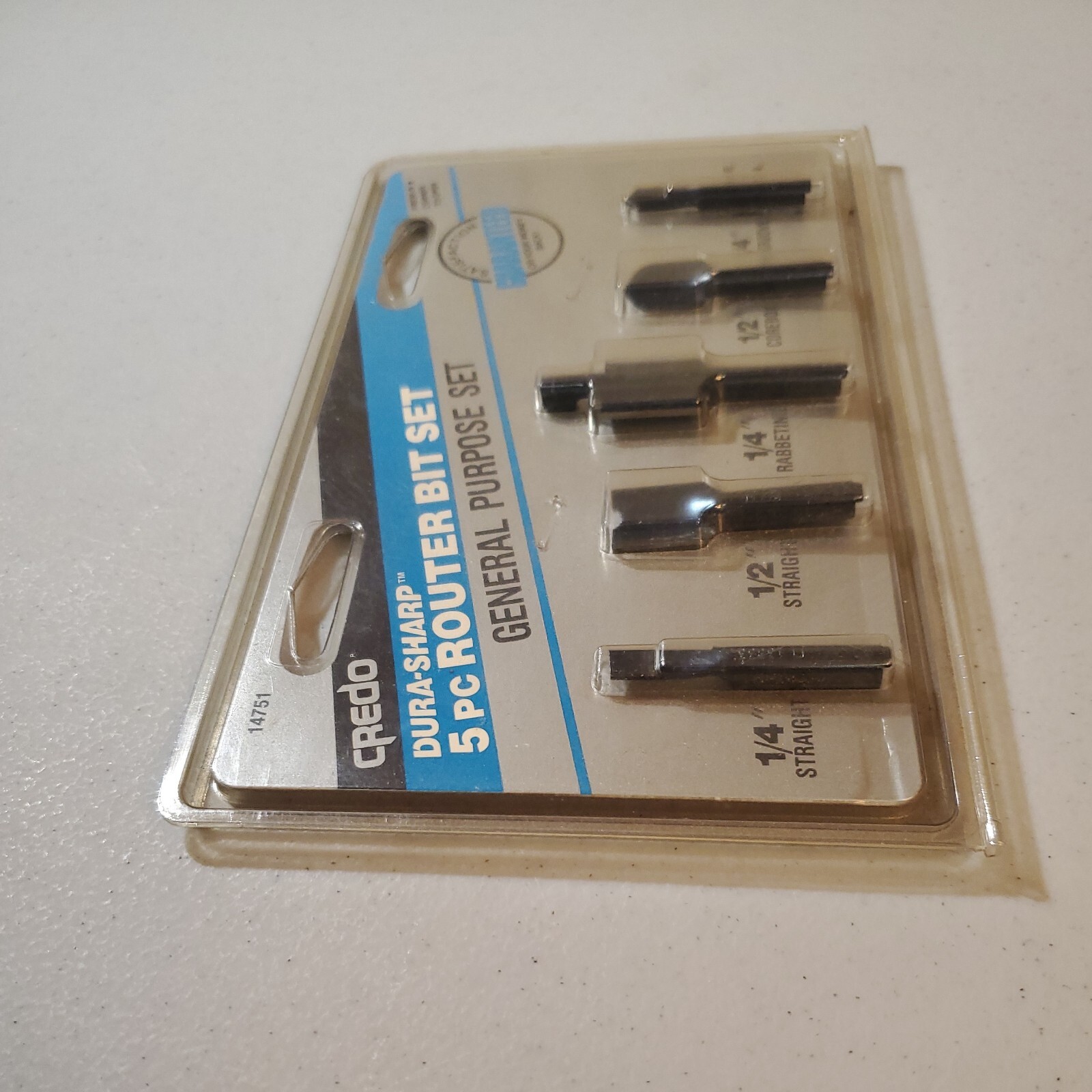 CREDO 14751 Dura-Sharp 5 Pc Router Bit Set General Purpose Assortment