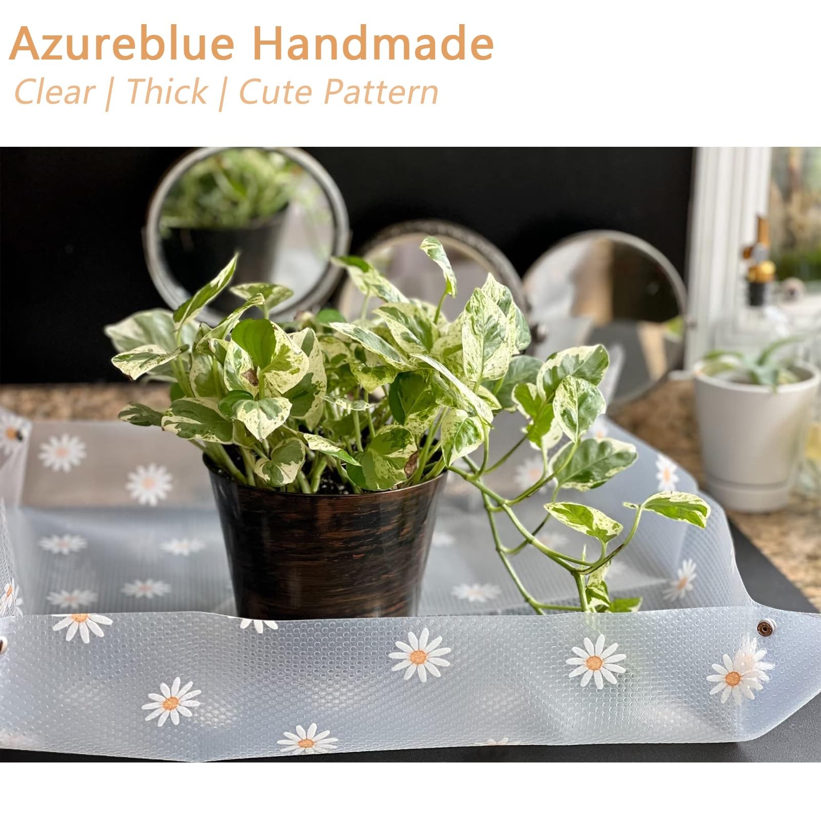 23.6 inch Repotting Mat for Indoor Plants Waterproof Clear Potting Tray