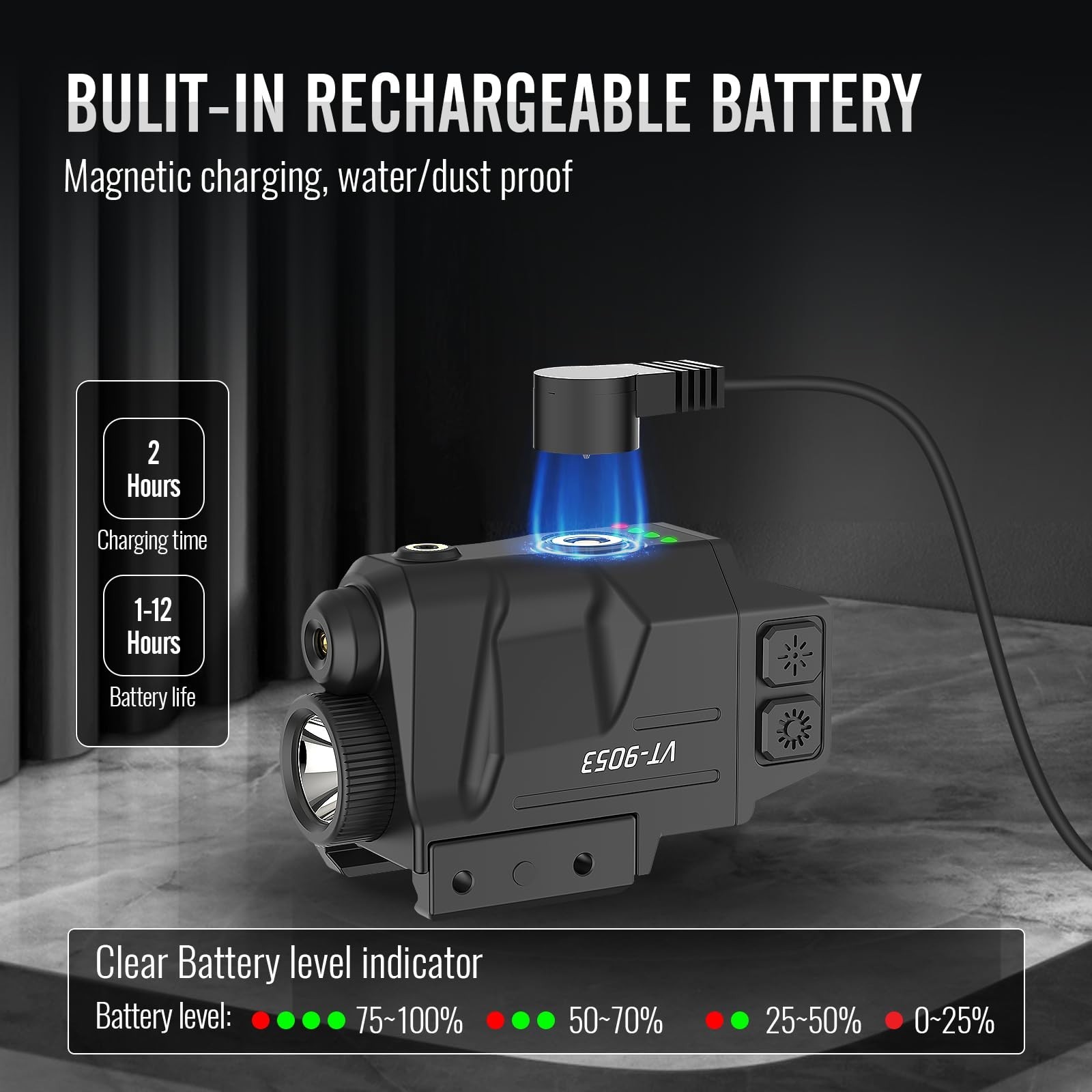 700 Lumens Green Laser and Light Combo | Slidable Tactical Flashlight Compati...