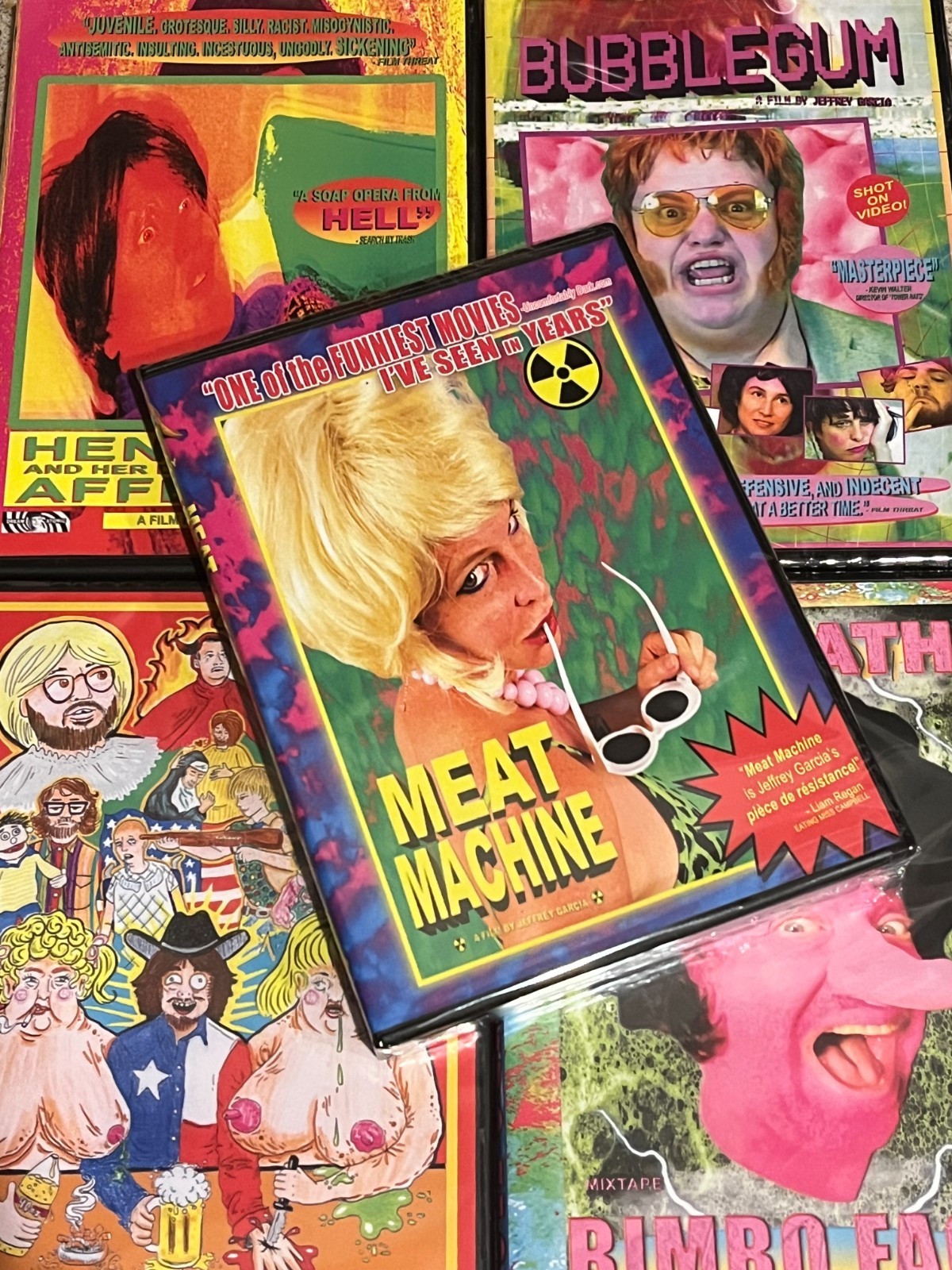 5 DVD BUNDLE - MEAT MACHINE BUBBLEGUM HENRIETTA TROMA JEFFREY GARCIA CULT DIY