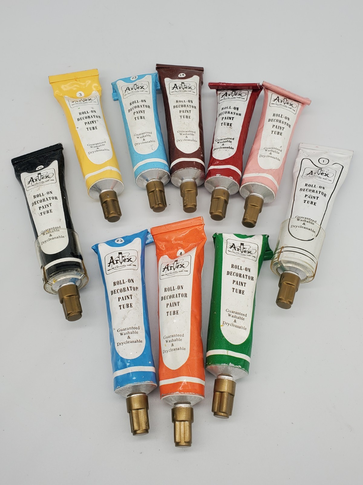 Lot of Vintage Embroidery Paint tubes Artex Roll On 10 Colors 🌈✨️