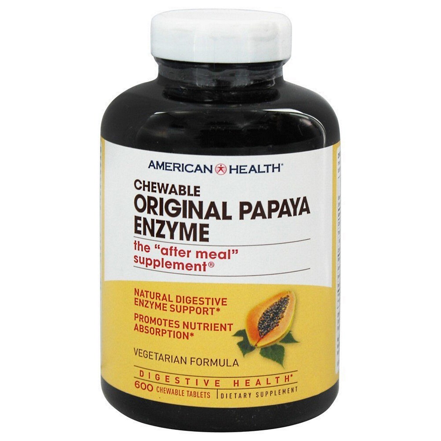 American Health Original Papaya Enzyme, 600 Chewable Tablets