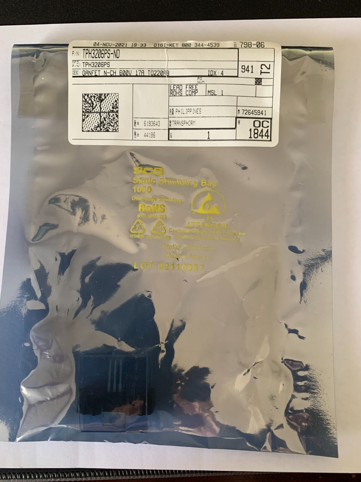 Digi-Key TPH3206PS-ND GANFET N-CH 600V 17A TO220AB
