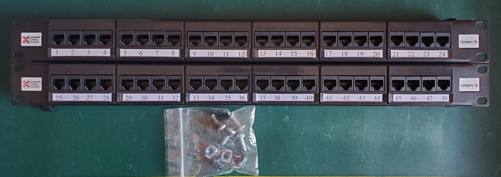 Connectix 48 port Cat5e 2U 19" Ethernet RJ45 Patch Panel