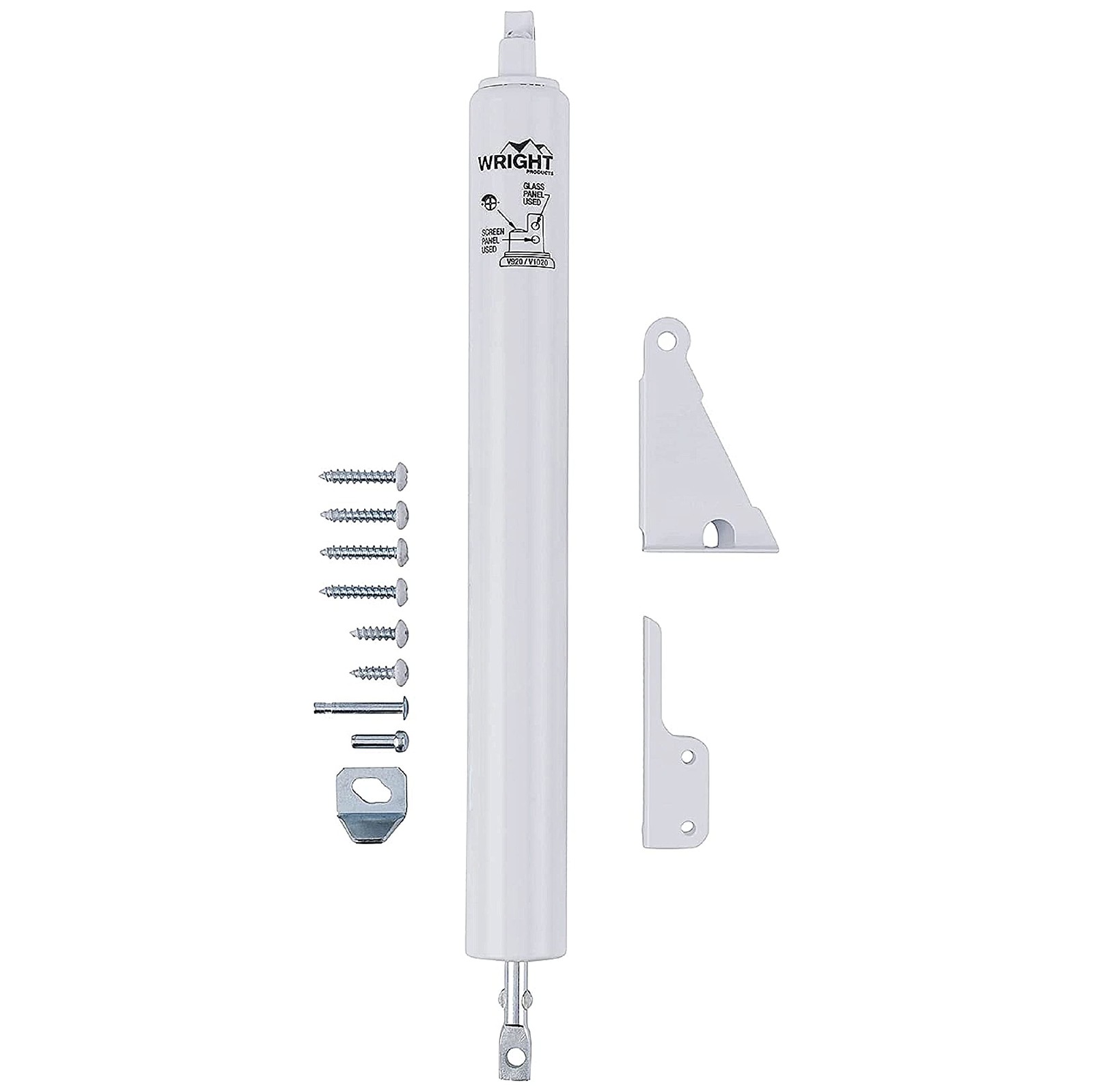 Screen Door Closer Adjustable Pneumatic Storm Security White 1 Pack Heavy Duty
