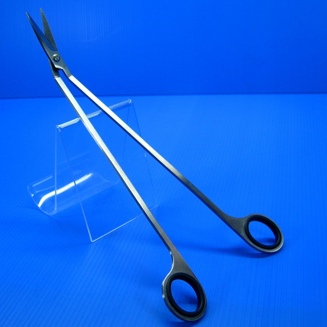 10" Aquarium Stainless Water Plants Scissors Curve Type - Fish Tank Moss Tool