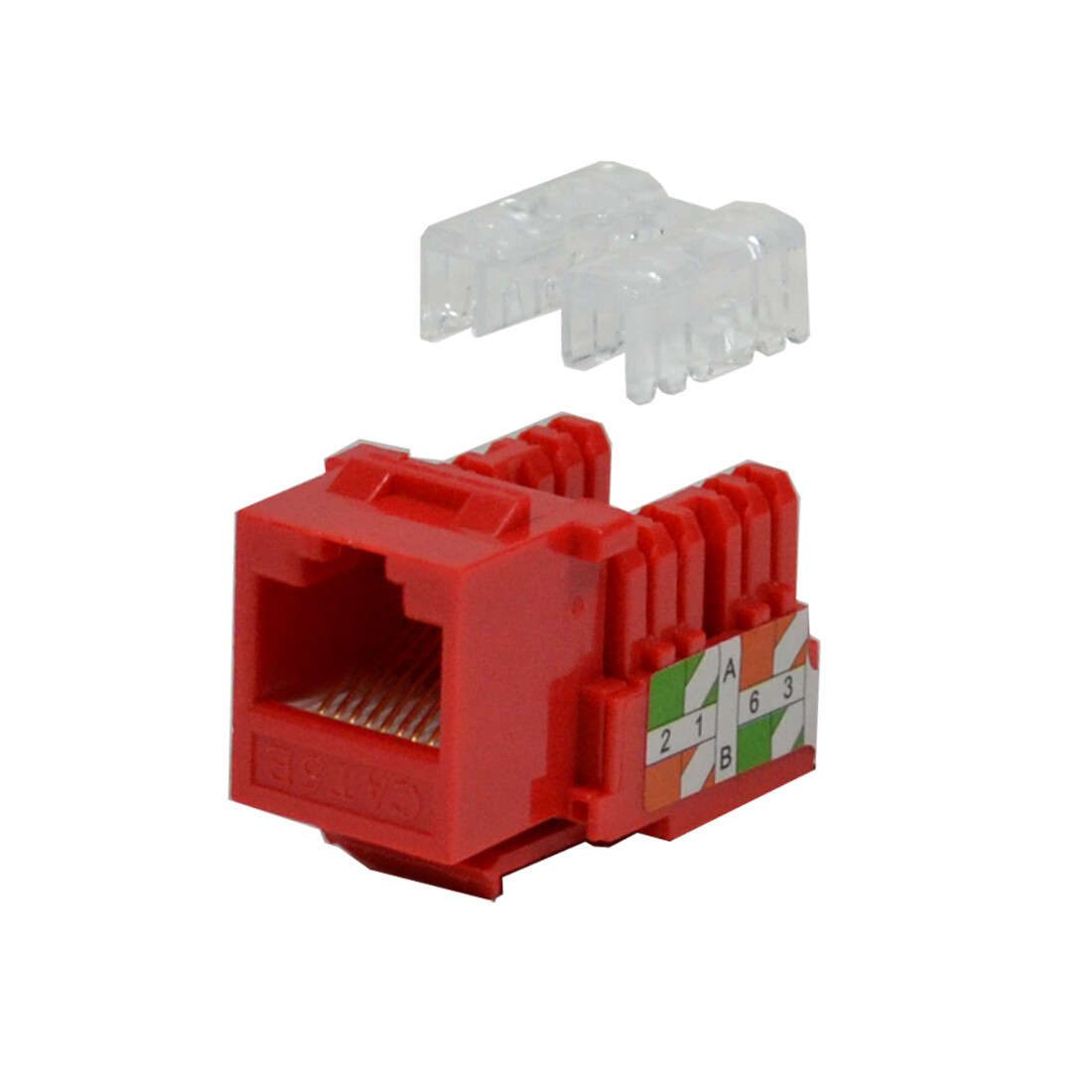 50 pack lot Keystone Jack Cat5e Network Ethernet 110 Punchdown 8P8C Red