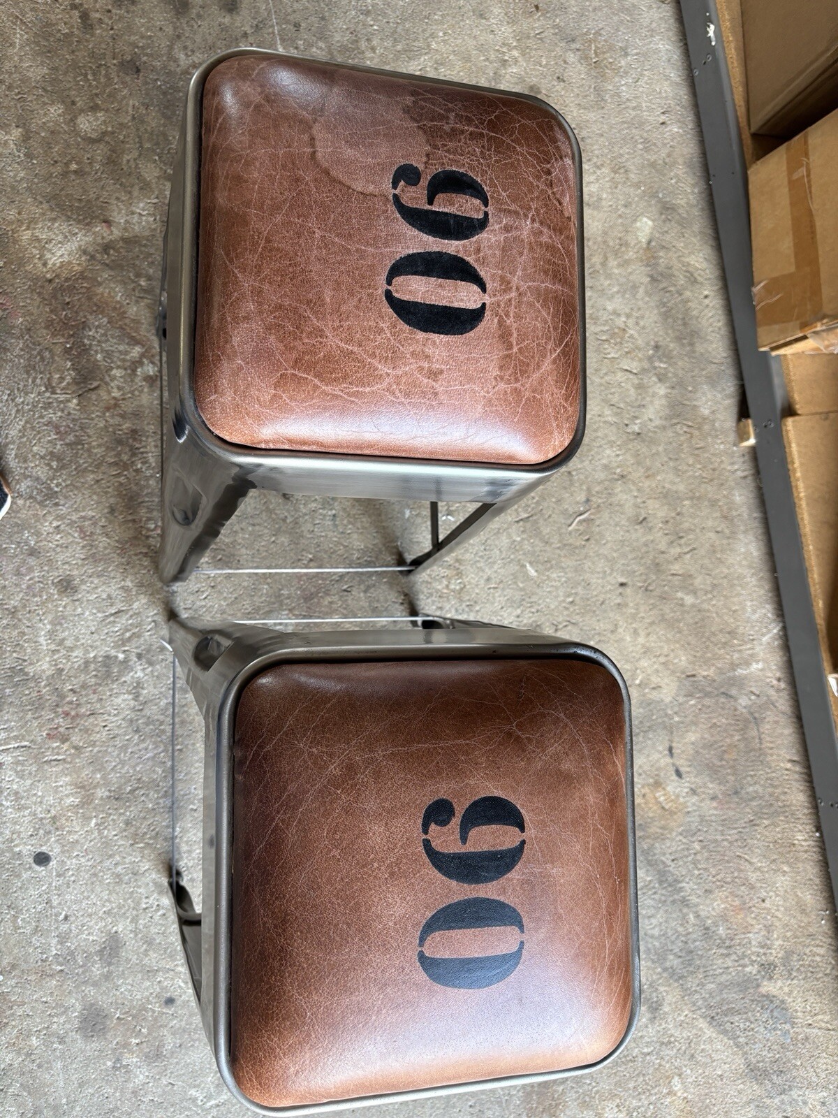 Counter stools (pair)  Metal And Leather