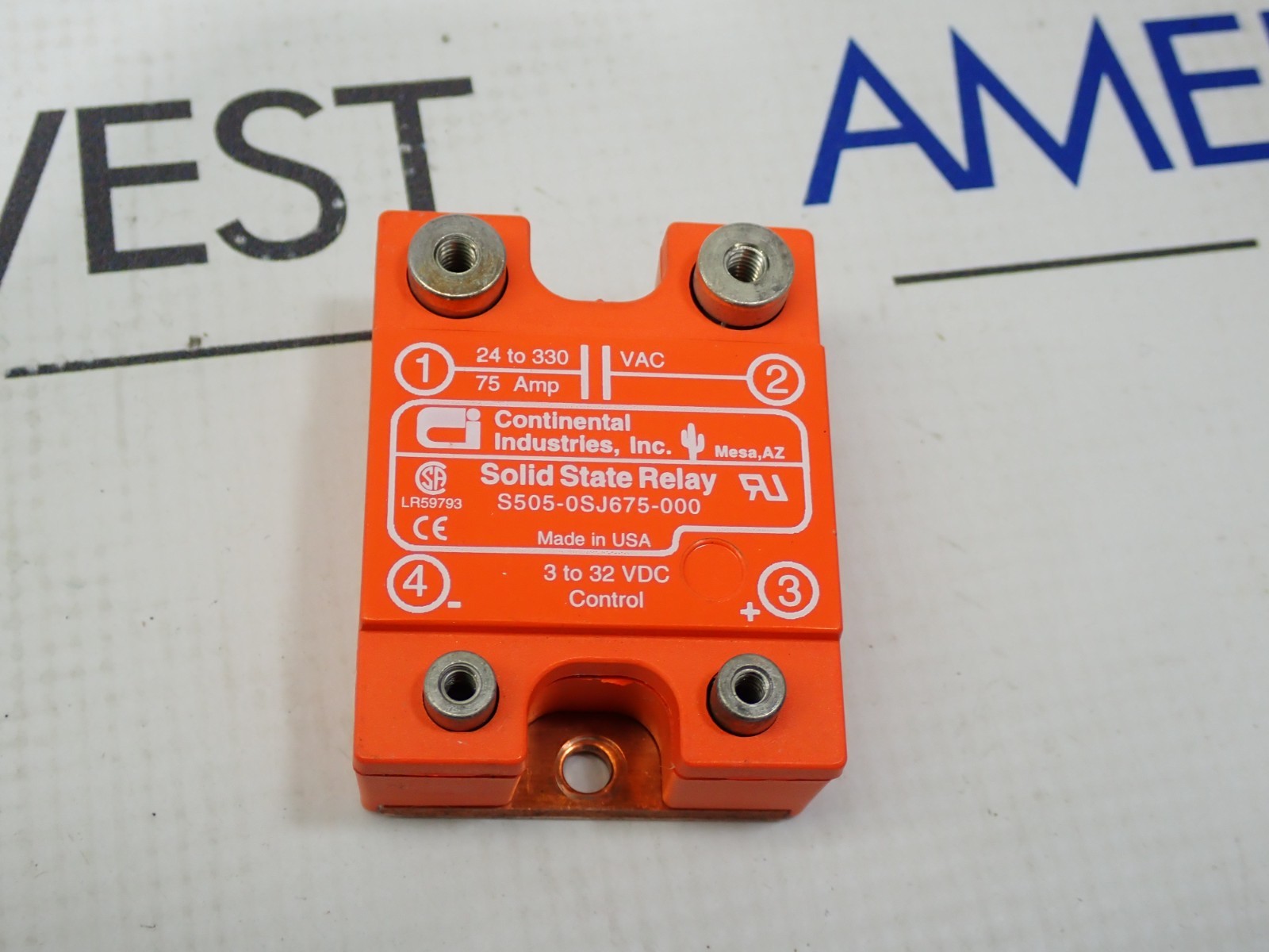 Continental Industries S505-0SJ675-000 Solid State relay
