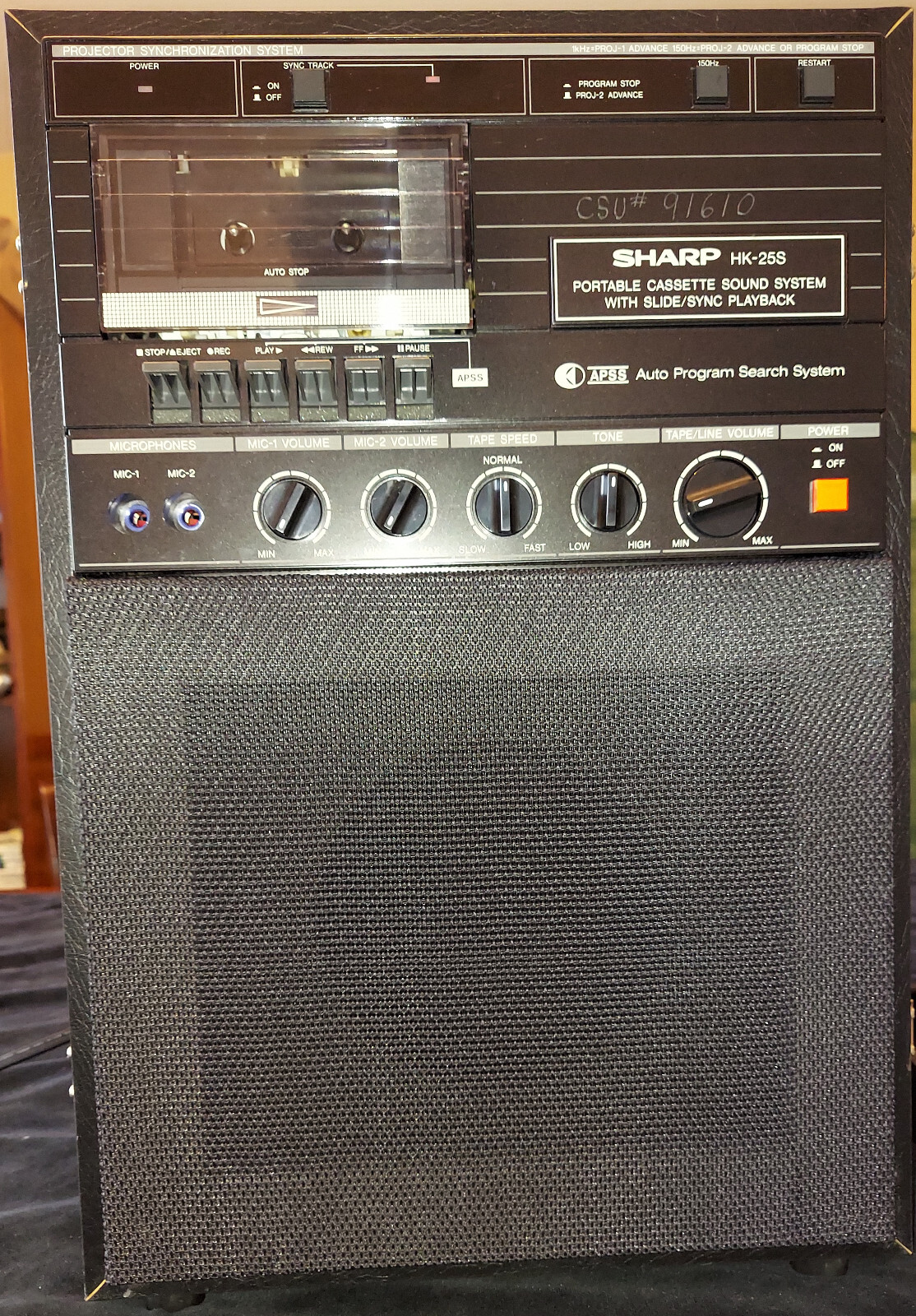 Sharp HK-25S Portable Cassette Sound System With Slide/Sync Playback