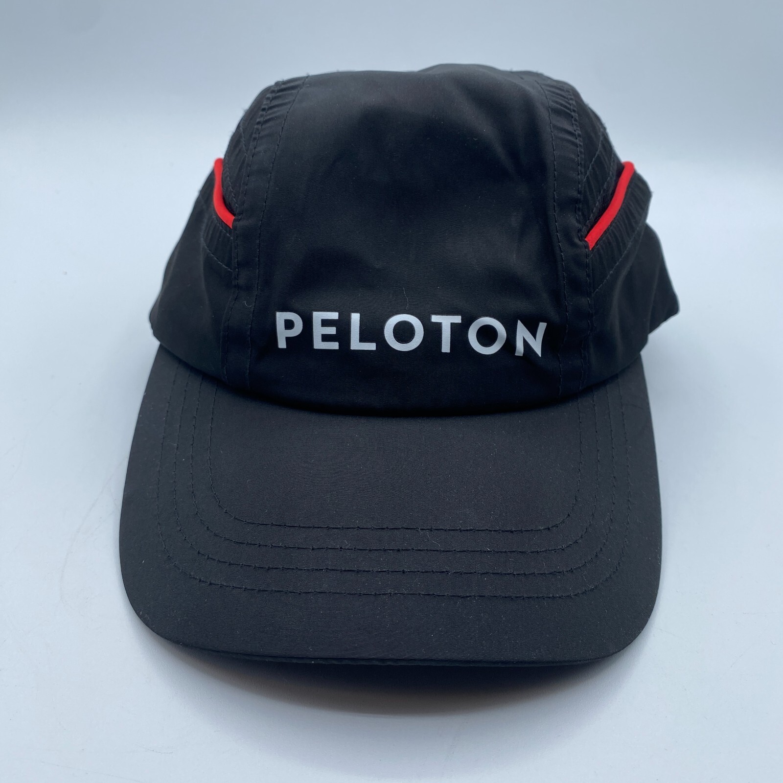 Peloton Bike Logo Hat Black Red Adjustable Vented Cycling Cap Fitness Active
