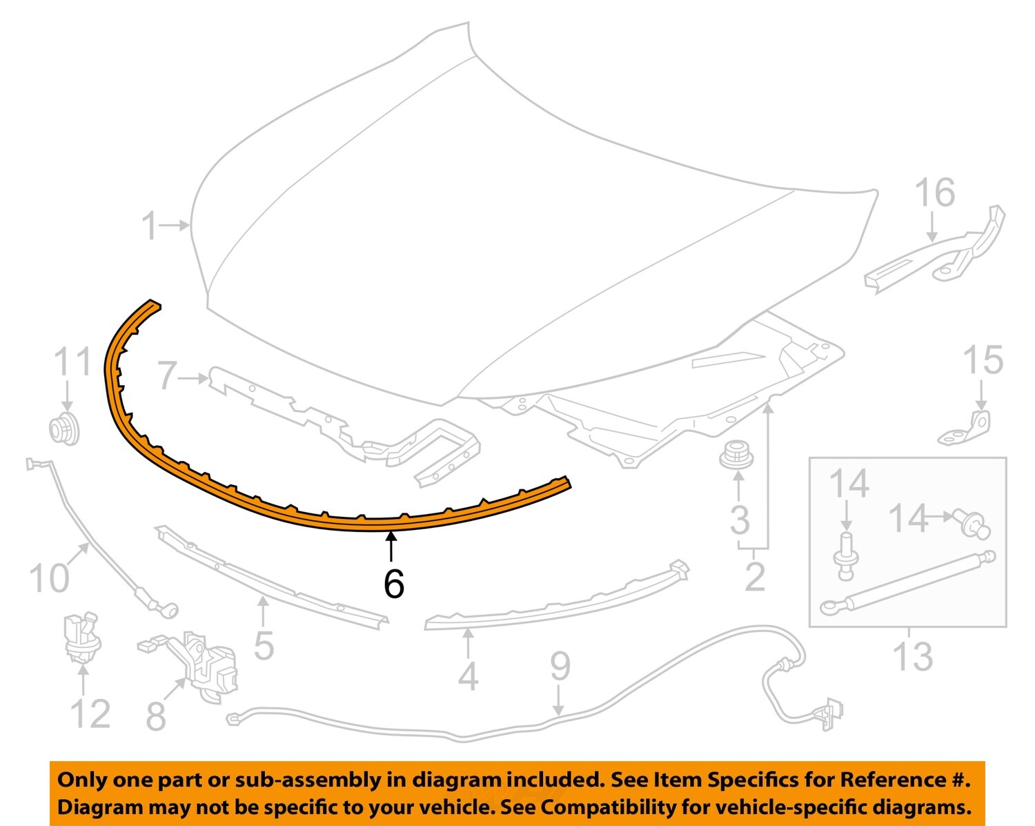 HONDA OEM 16-17 Accord Hood Hood Components-Seal To Hood 74147T2FA01